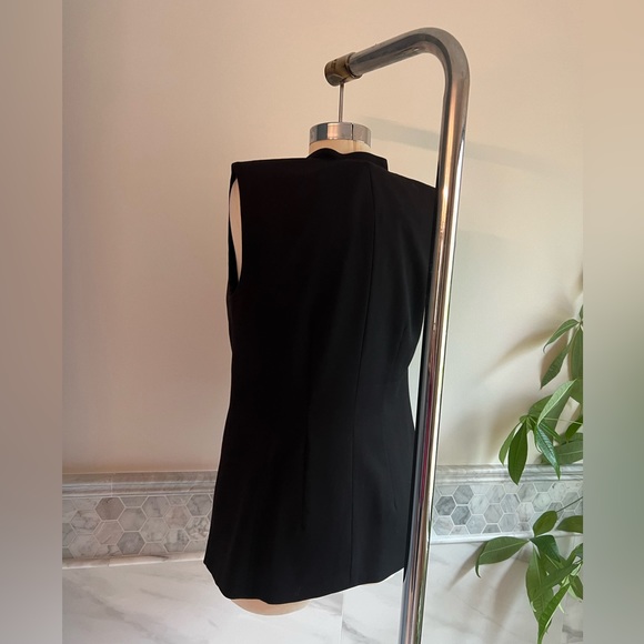 WHBM Single Front Button Black Long Vest Sz 6 - Picture 7 of 11